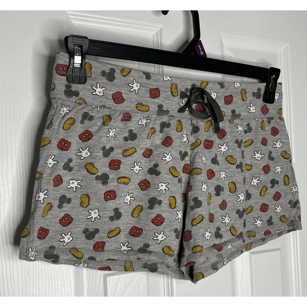 Disney Women's All Over Scattered Mickey Pajama Bottom Shorts Grey‎ Size Small - Picture 2 of 5